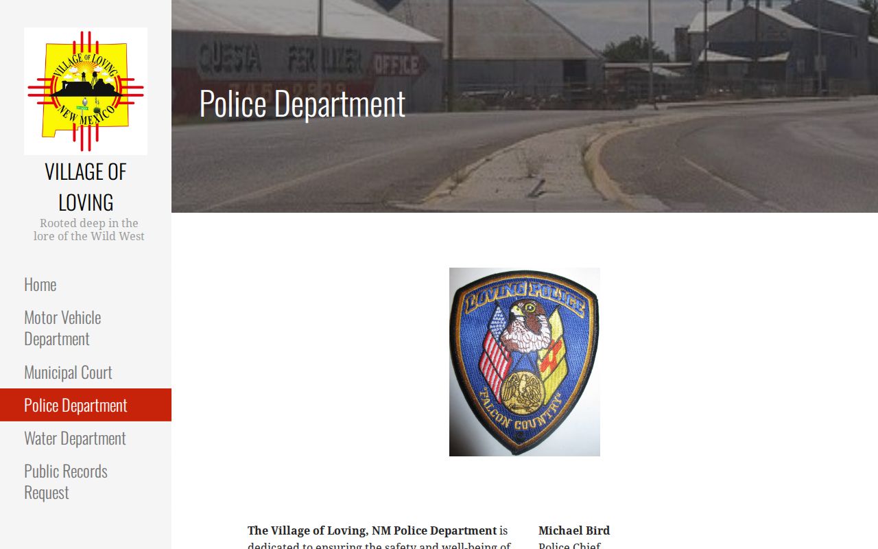 Loving Police Department, Eddy County arrest-record source